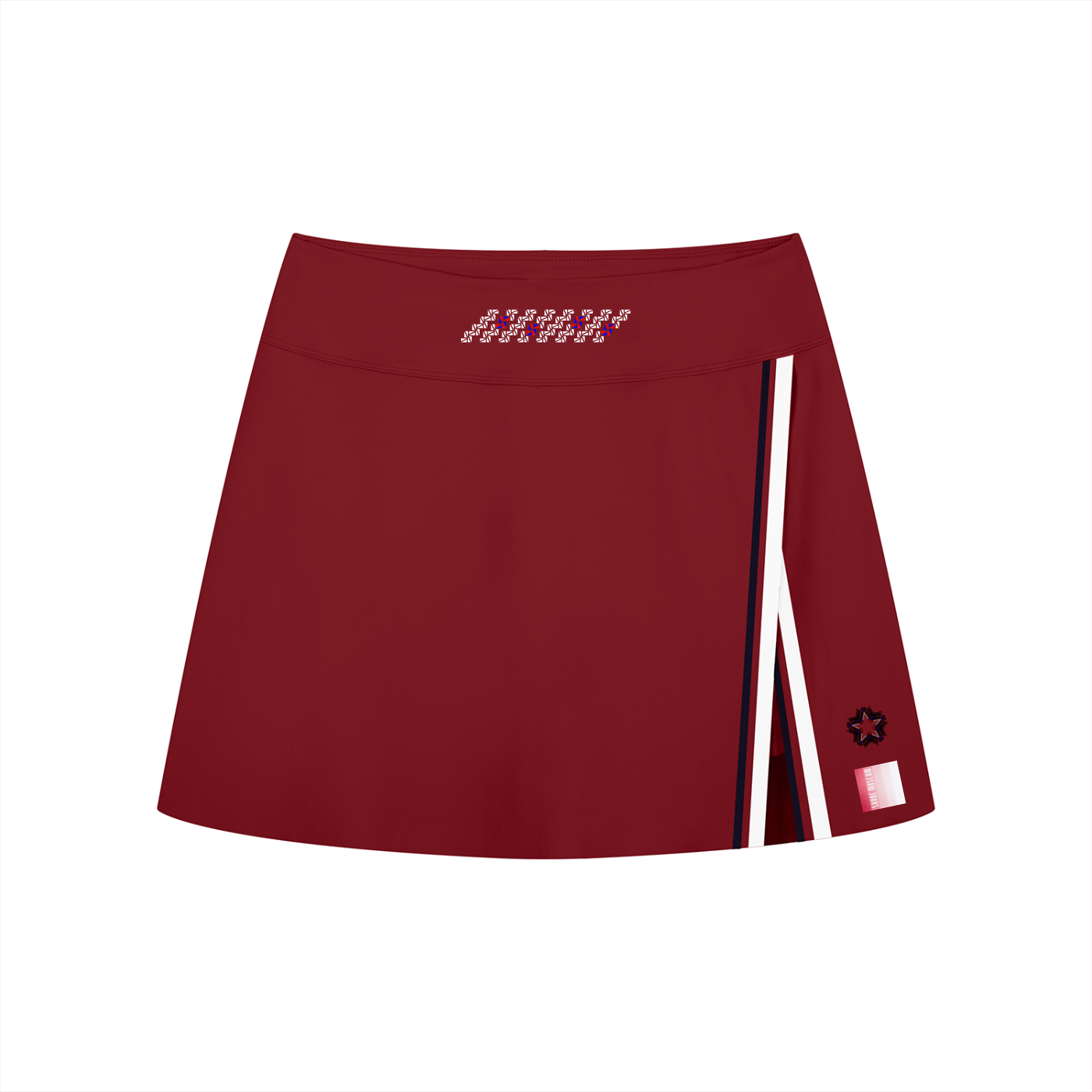 Women's A-Line Contrast Panel Slit Skirt
