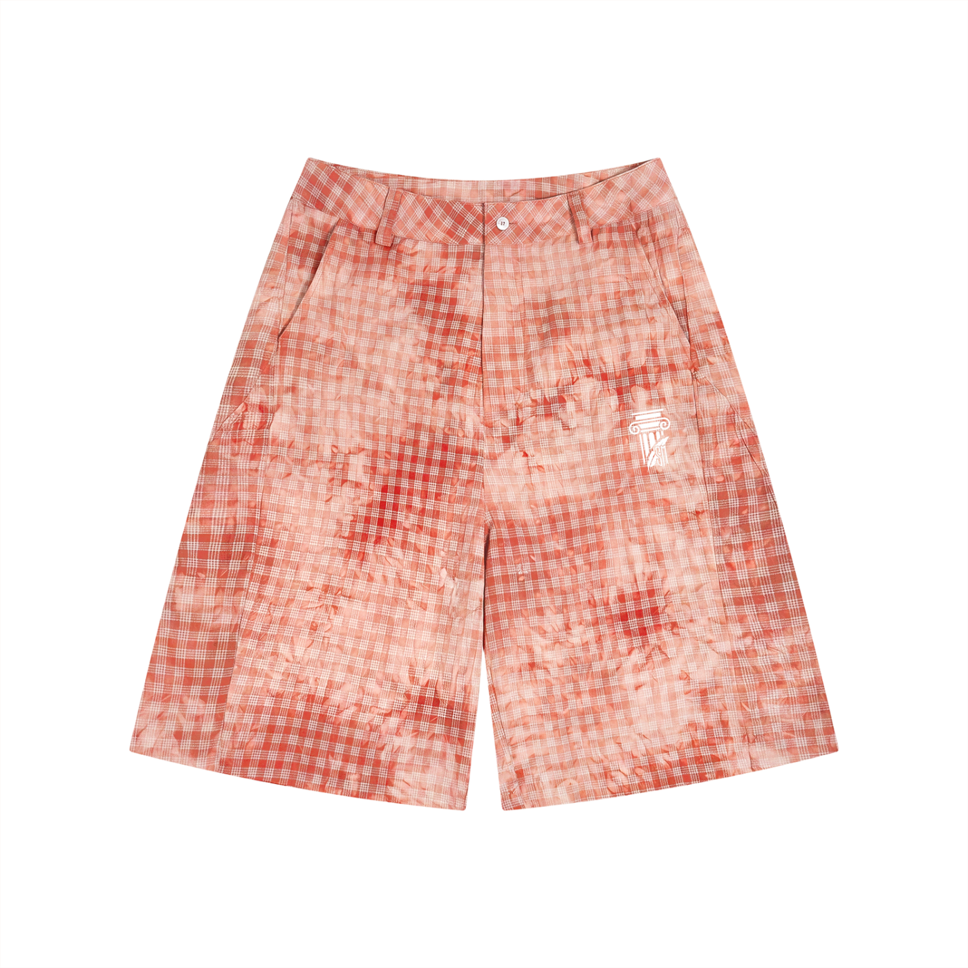 Unisex Vintage Wash Plaid Shorts