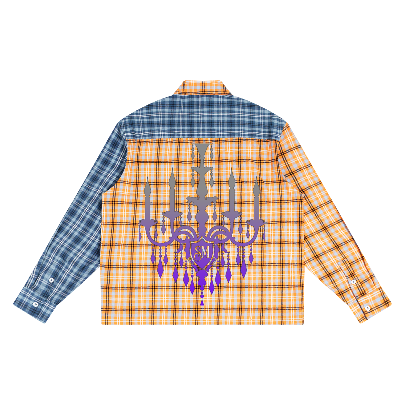 Unisex Oversized Plaid Color Block Shirt
