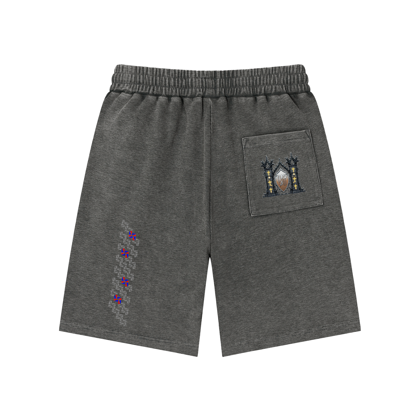 Gold Museum Gate Mineral Wash Waffle Knit Shorts