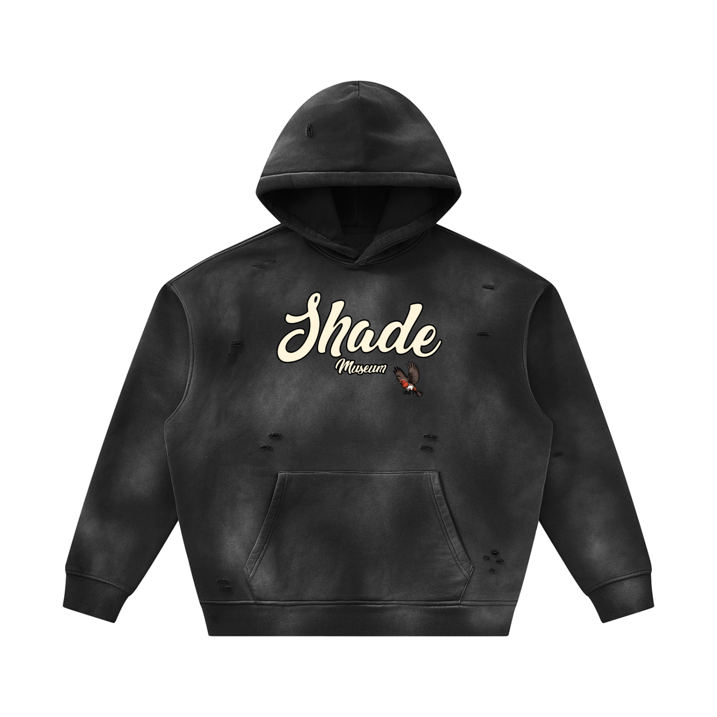 Unisex Sunfade Frayed Fleece Hoodie