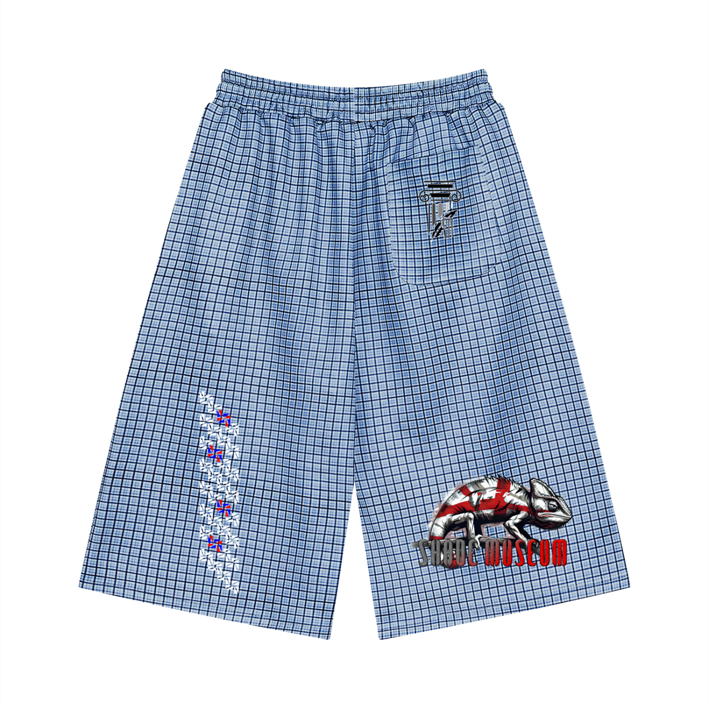 Unisex Plaid Drawstring Shorts
