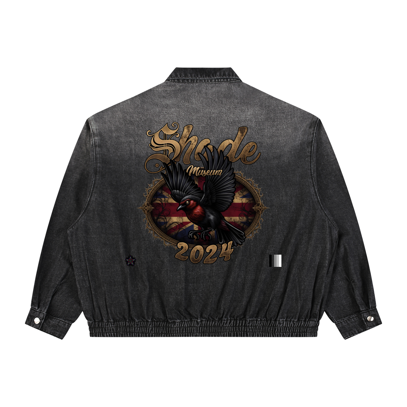 Unisex Vintage Wash Full-Zip Denim Jacket
