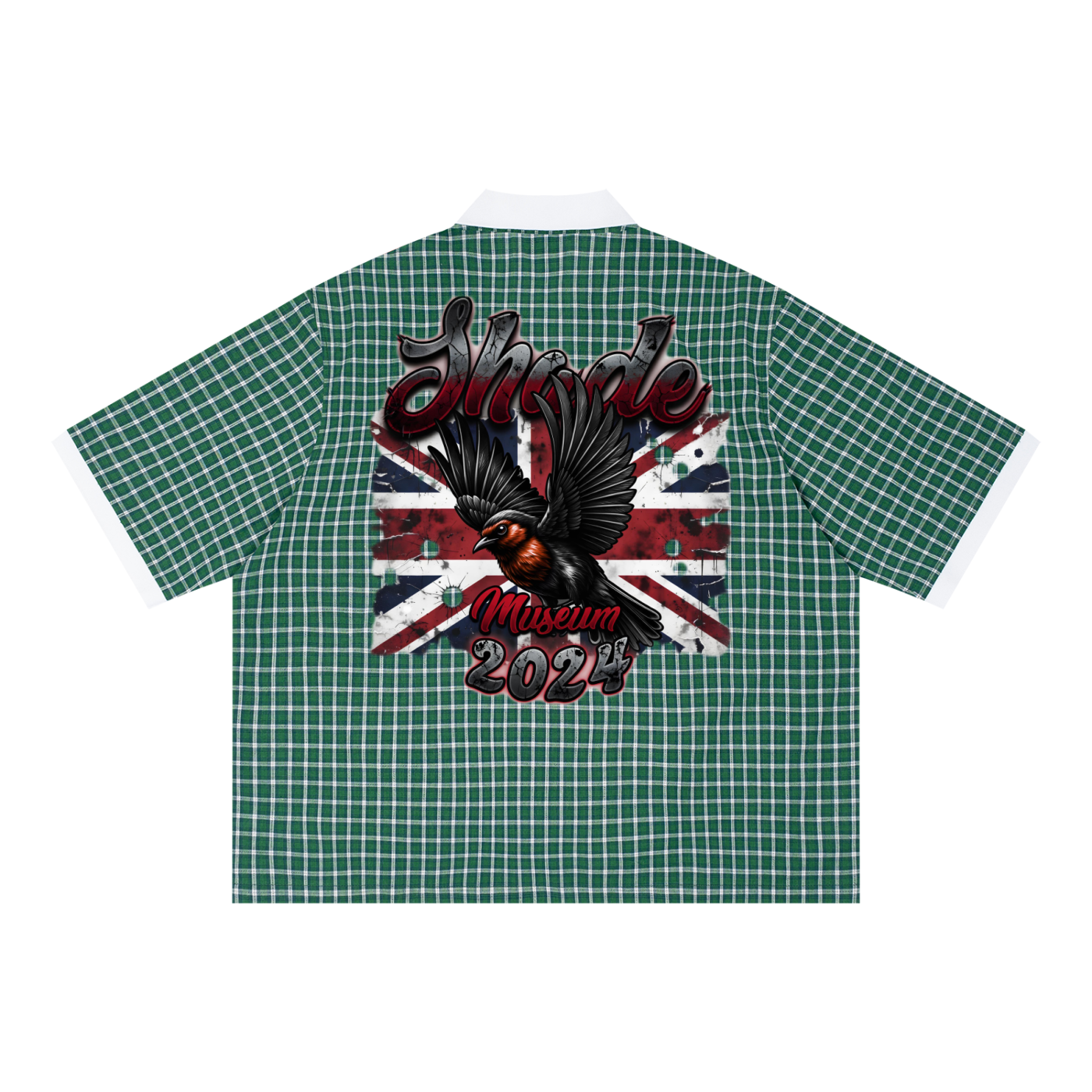 Unisex Boxy Plaid Color Block Polo Shirt