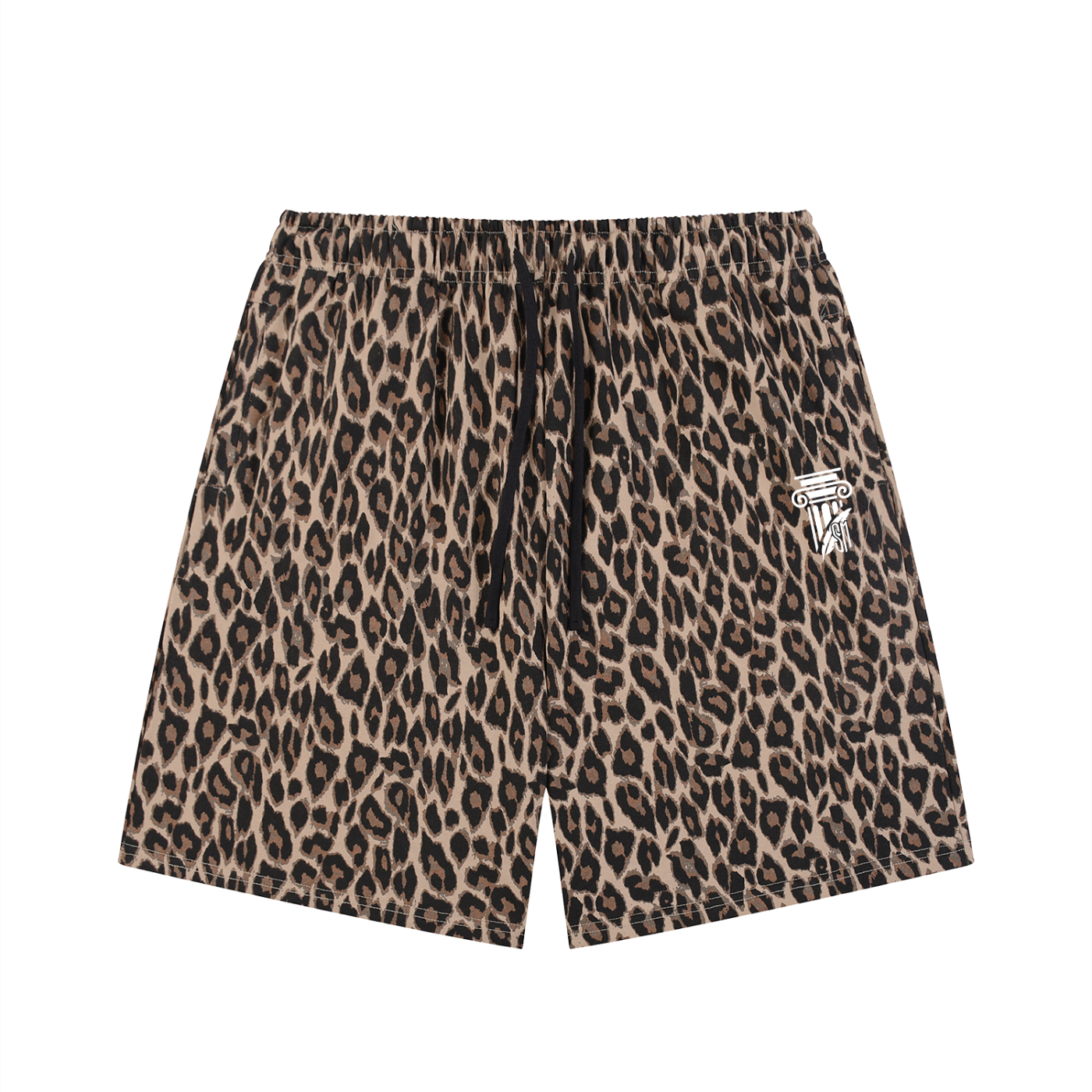 Unisex Heavyweight Leopard Drawstring Shorts