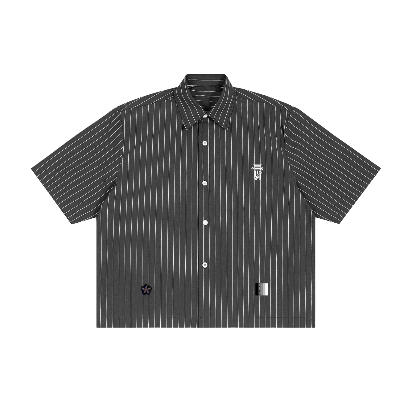 Unisex Striped Boxy Button-Up Shirt
