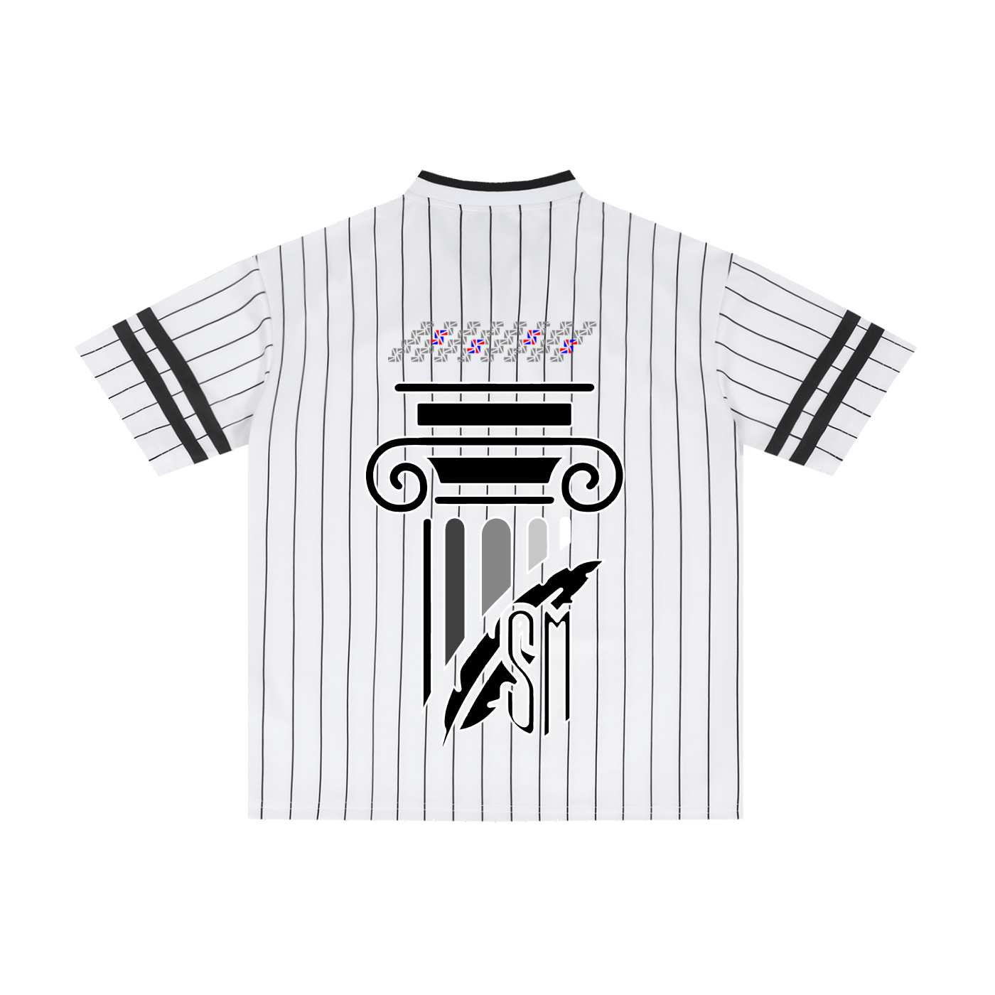 Unisex Striped Loose V-Neck T-Shirt