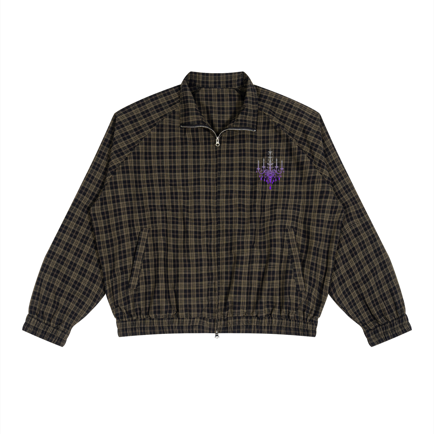 Unisex Plaid Full-Zip Track Jacket