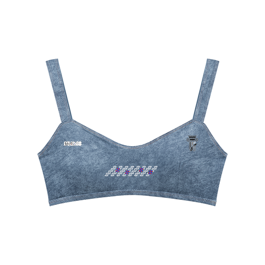 Women's Faux Denim Sports Bra