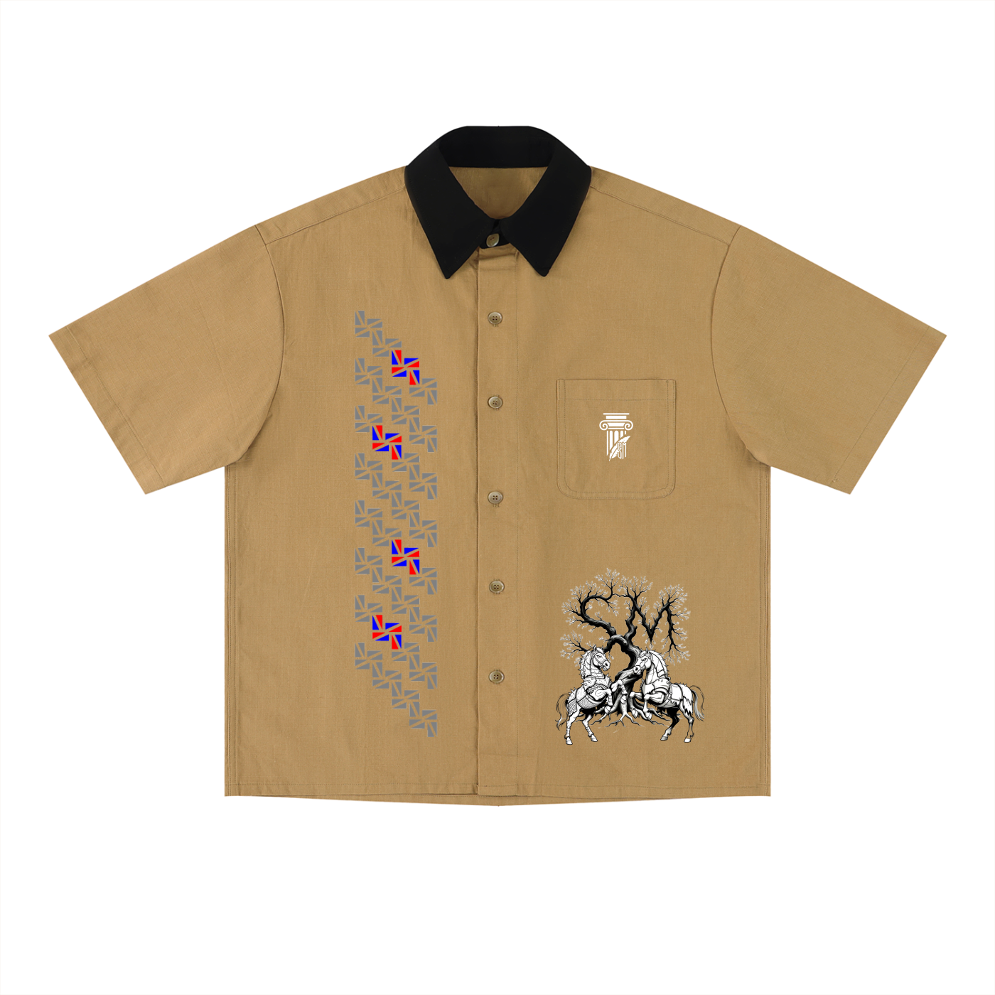 Unisex Color Block Short Sleeve Shirt