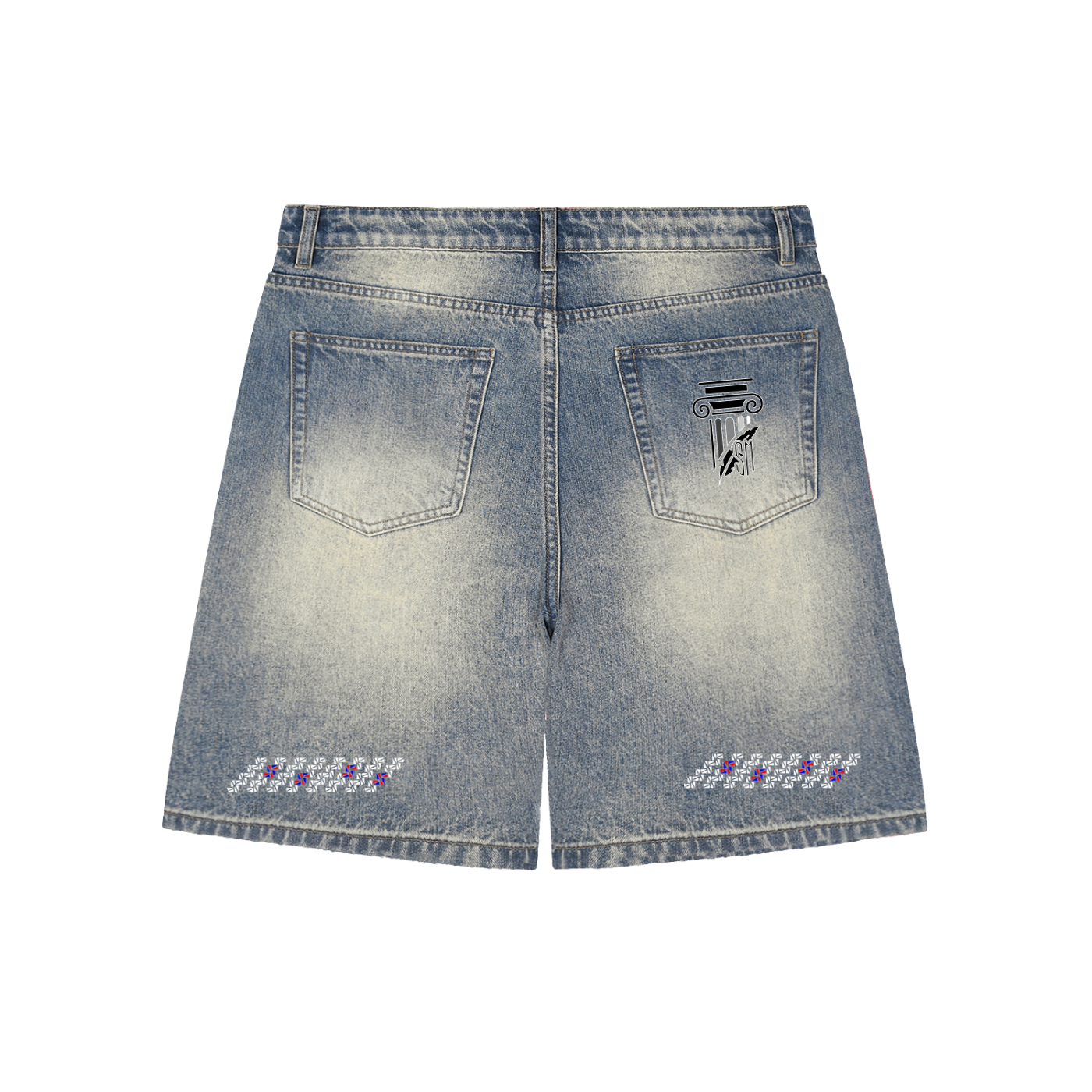 Faded Distressed Baggy Denim Shorts