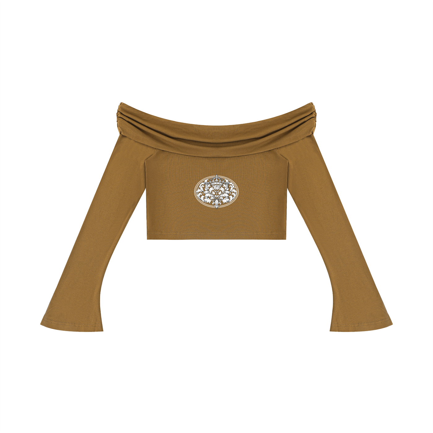 Women's Off-the-Shoulder Bell Sleeve Crop T-Shirt