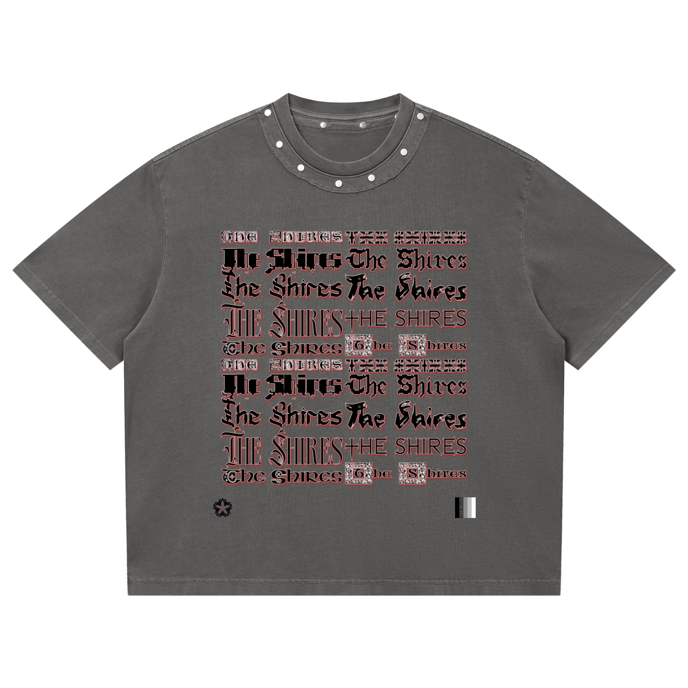 The Shires Unisex Washed Boxy Studded T-Shirt