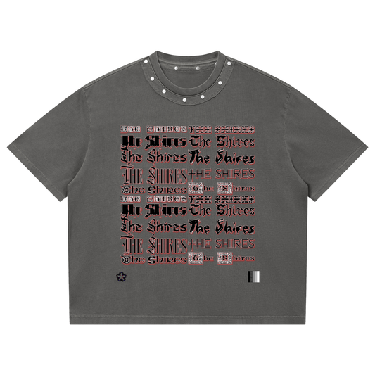 The Shires Unisex Washed Boxy Studded T-Shirt