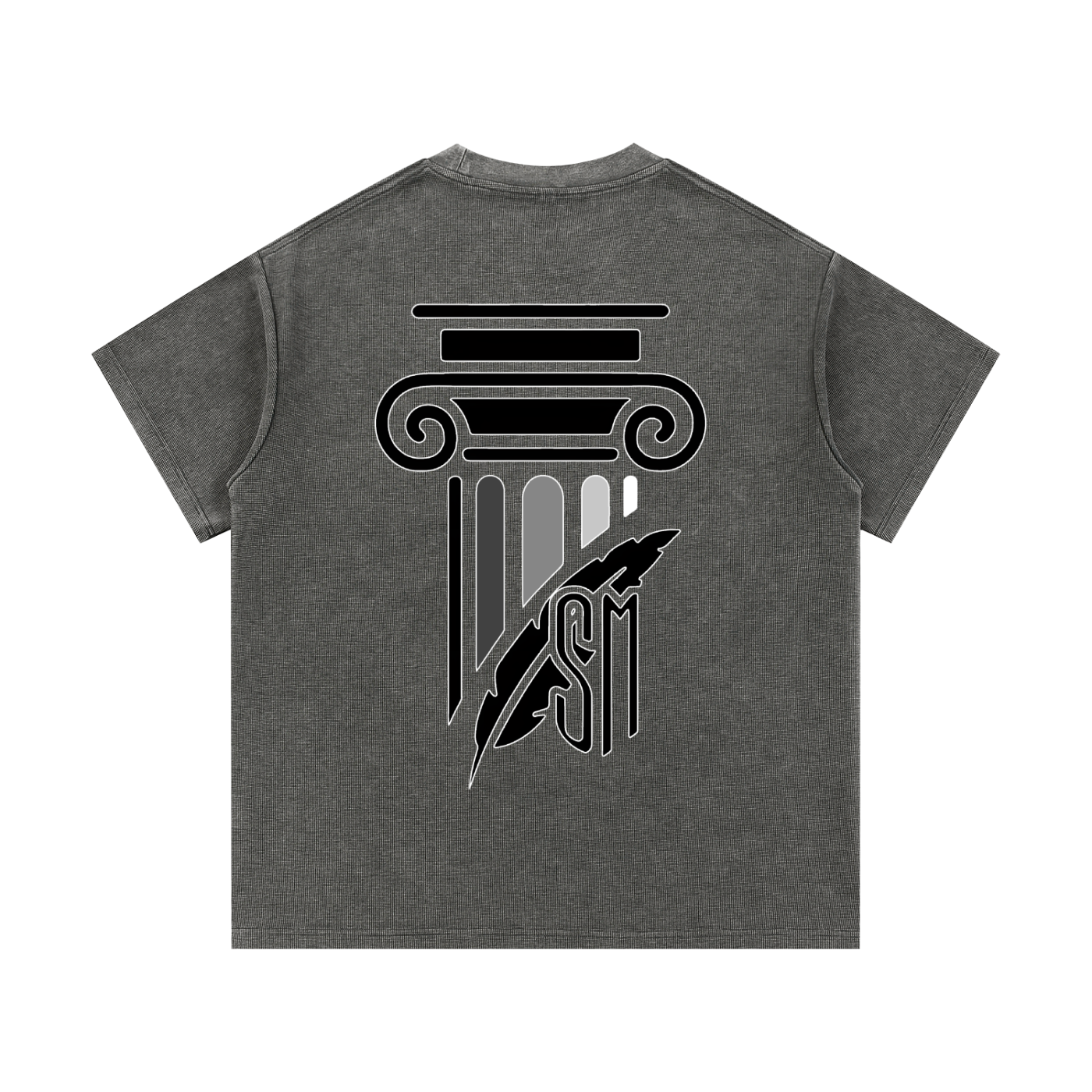 Monogram Stripe Mineral Wash Waffle Knit T-Shirt