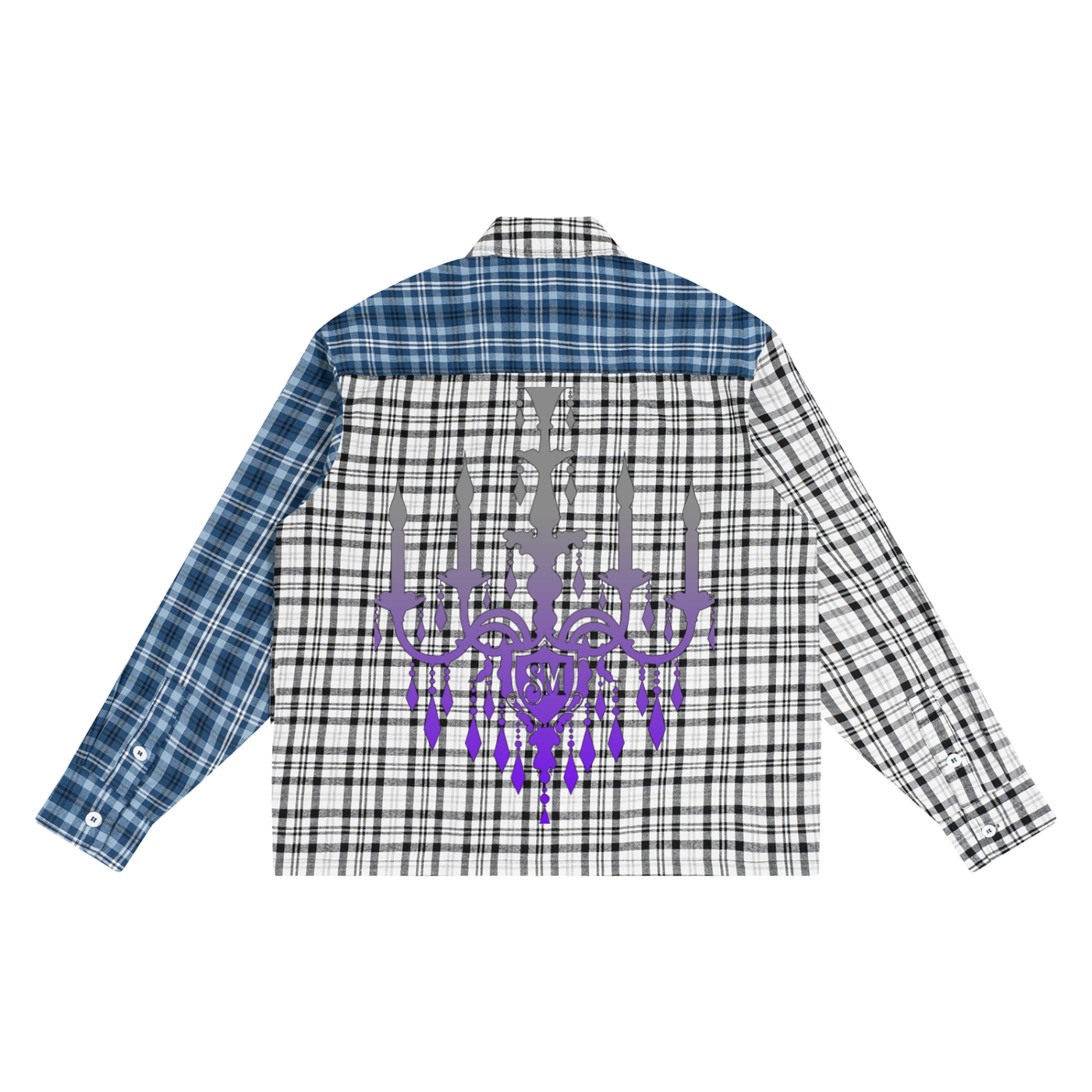 Unisex Oversized Plaid Color Block Shirt