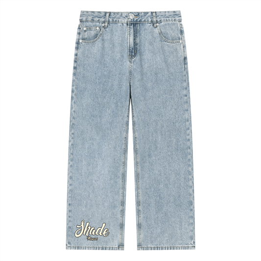Unisex Vintage Wash Straight Leg Jeans
