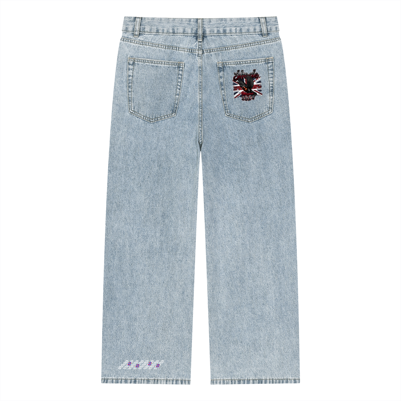Unisex Vintage Wash Straight Leg Jeans