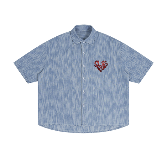 Unisex Boxy Vintage Wash Denim Shirt