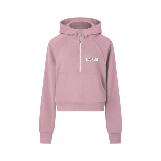 Shades Womens Cropped Half-Zip Tracksuit Hoodie