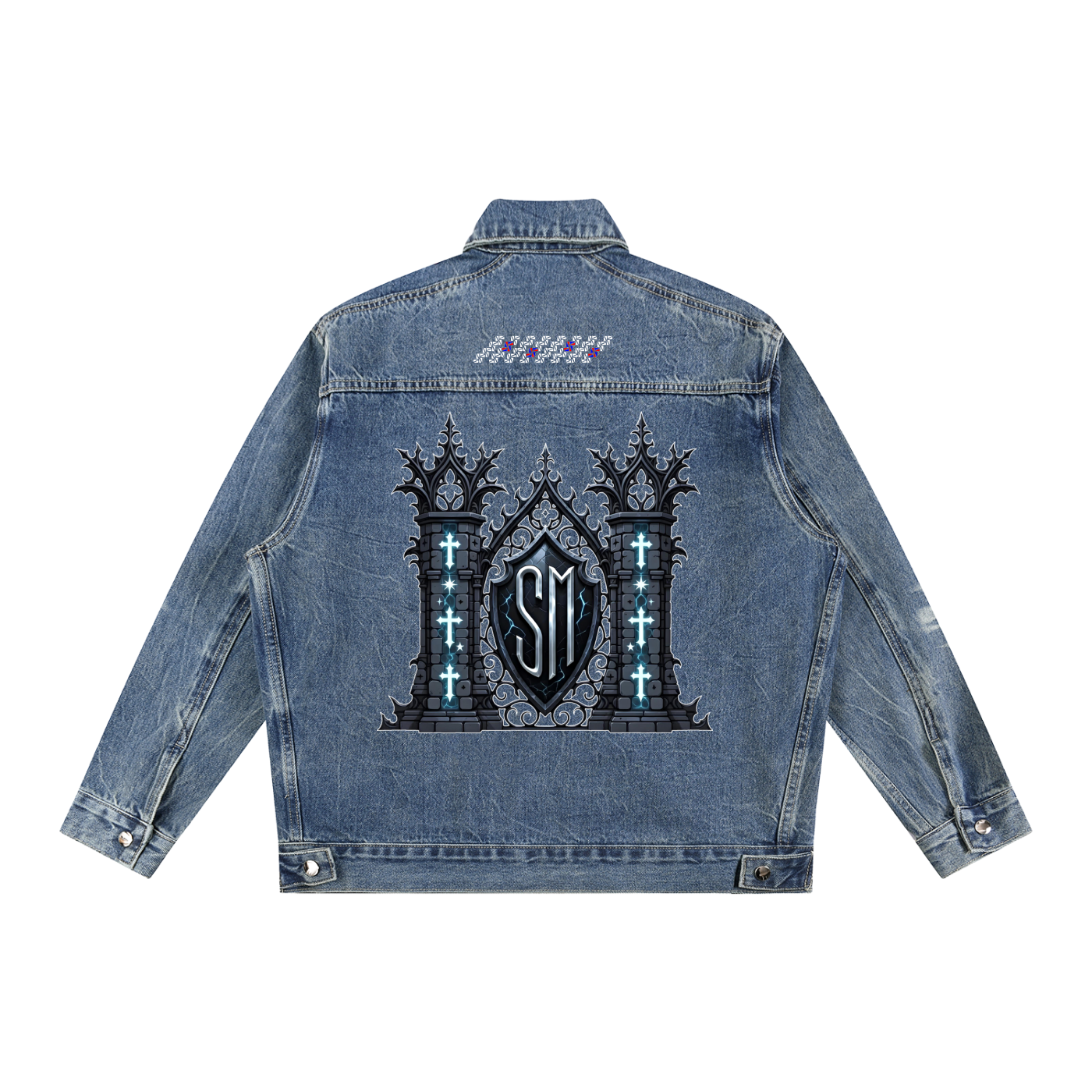 Vintage Wash Zip Up Denim Jacket