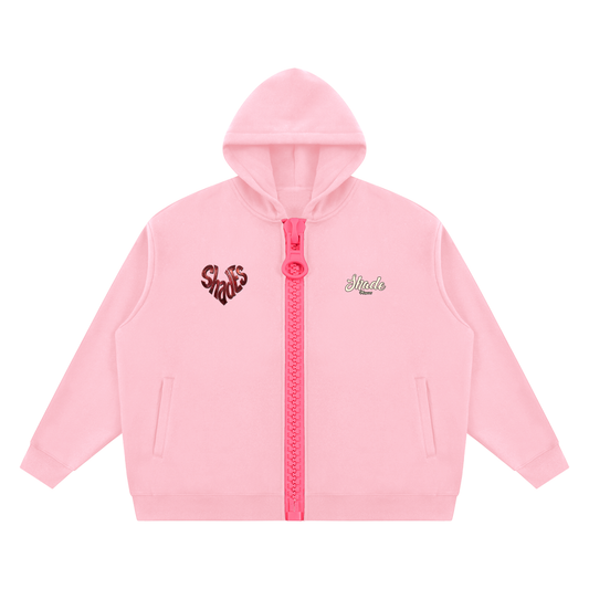 Unisex Oversized Fleece Chunky-Zip Hoodie