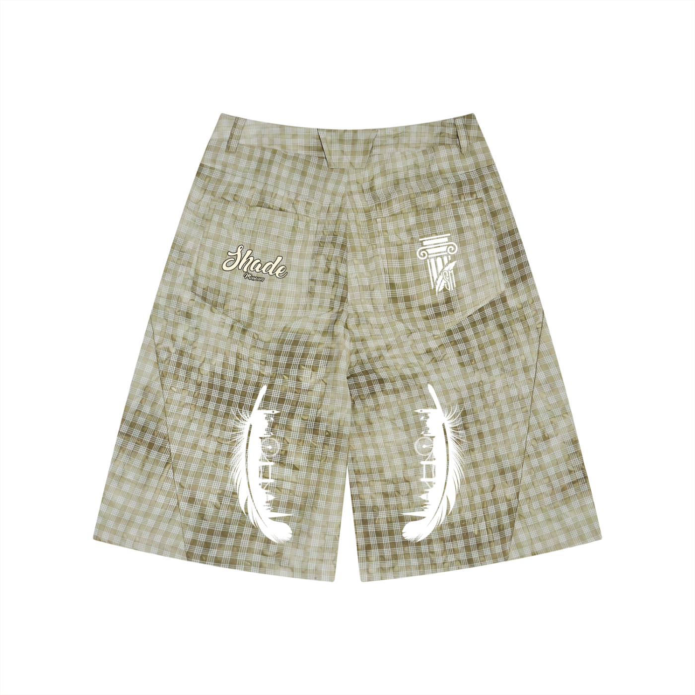 Unisex Vintage Wash Plaid Shorts