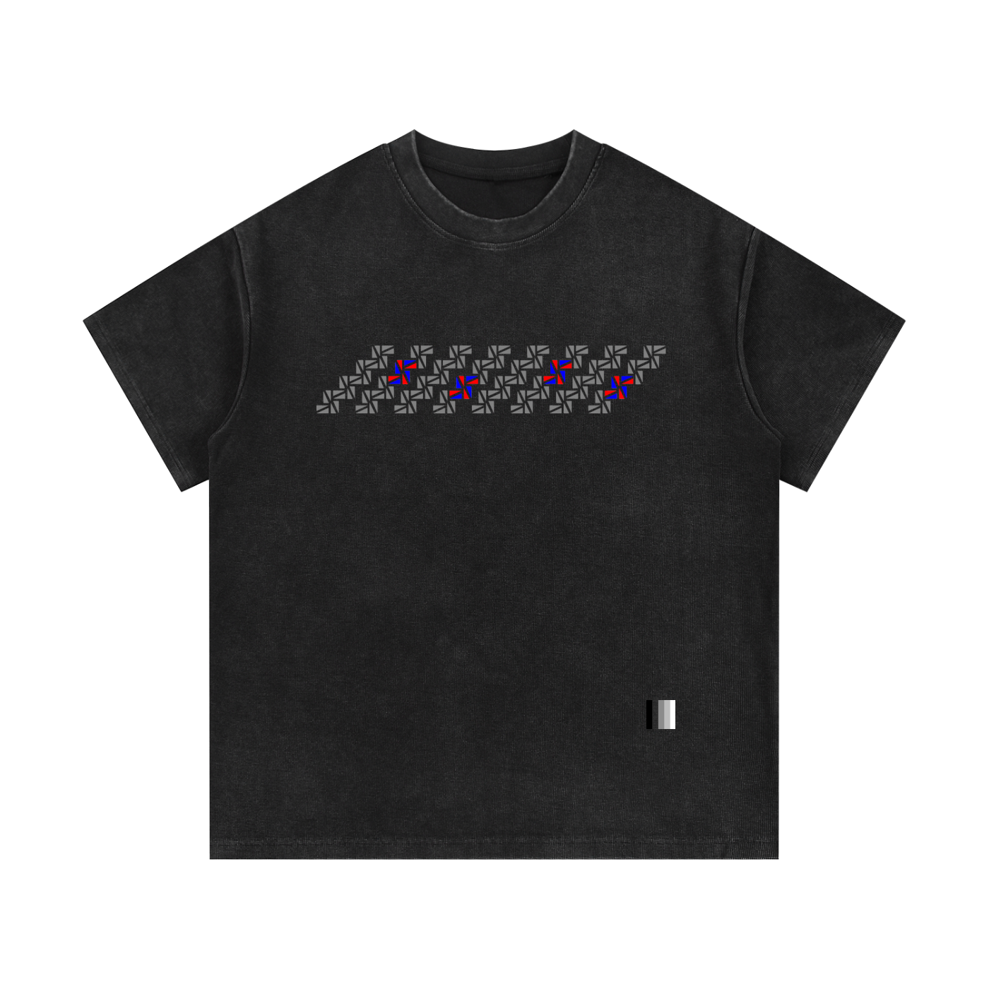 Monogram Stripe Mineral Wash Waffle Knit T-Shirt