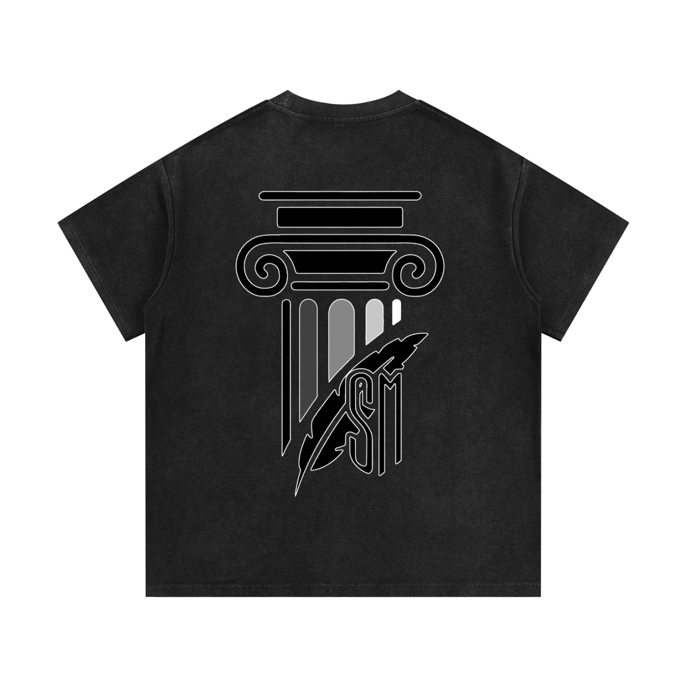 Monogram Stripe Mineral Wash Waffle Knit T-Shirt