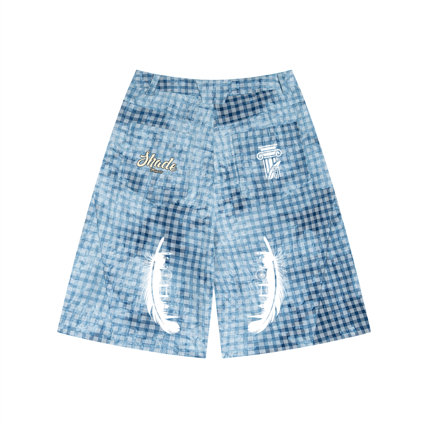 Unisex Vintage Wash Plaid Shorts