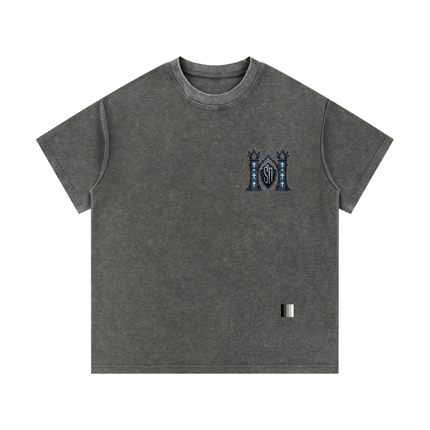 Blue Museum Gate Mineral Wash Waffle Knit T-Shirt