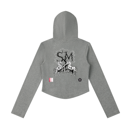Women's Slim Cropped Full Zip Hoodie