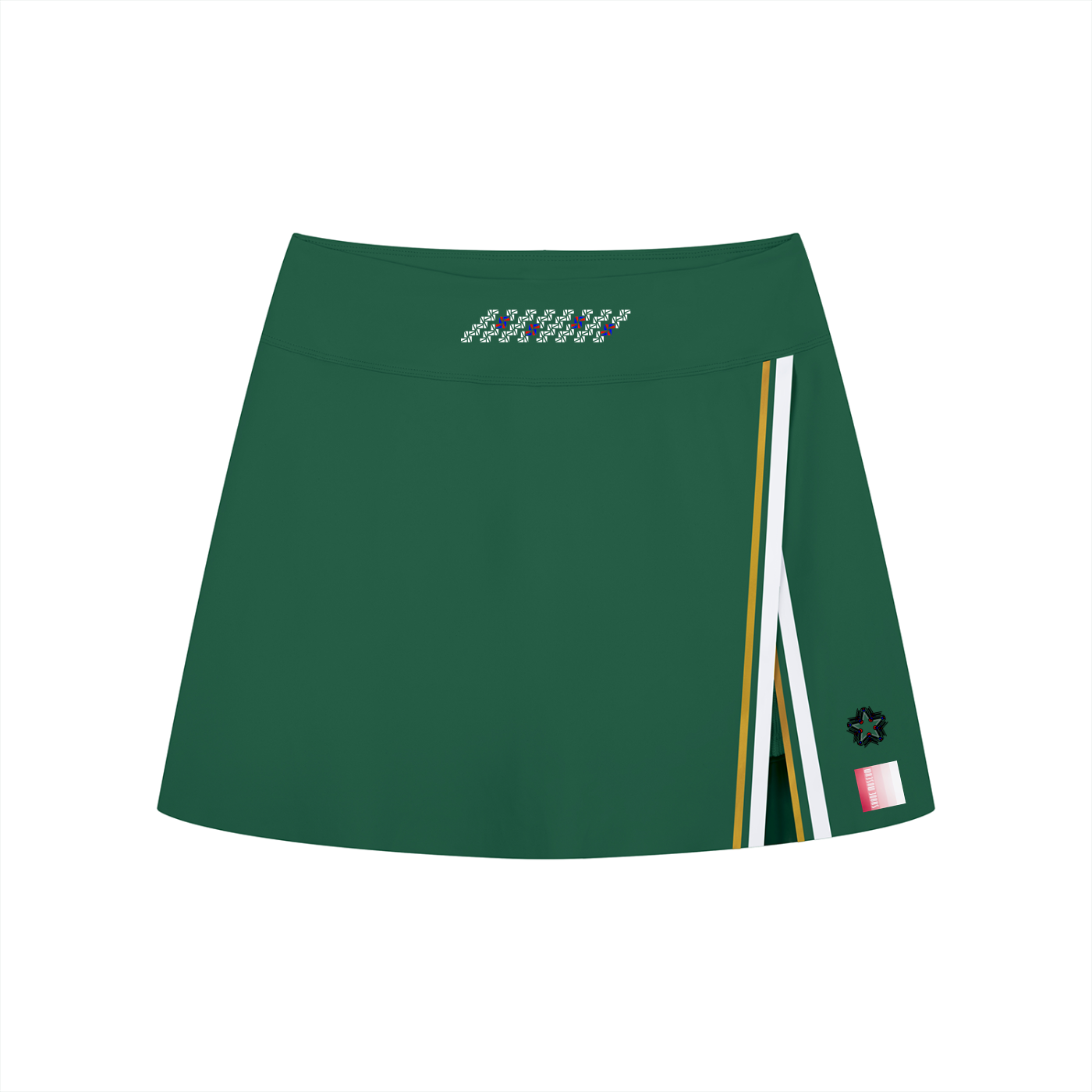 Women's A-Line Contrast Panel Slit Skirt