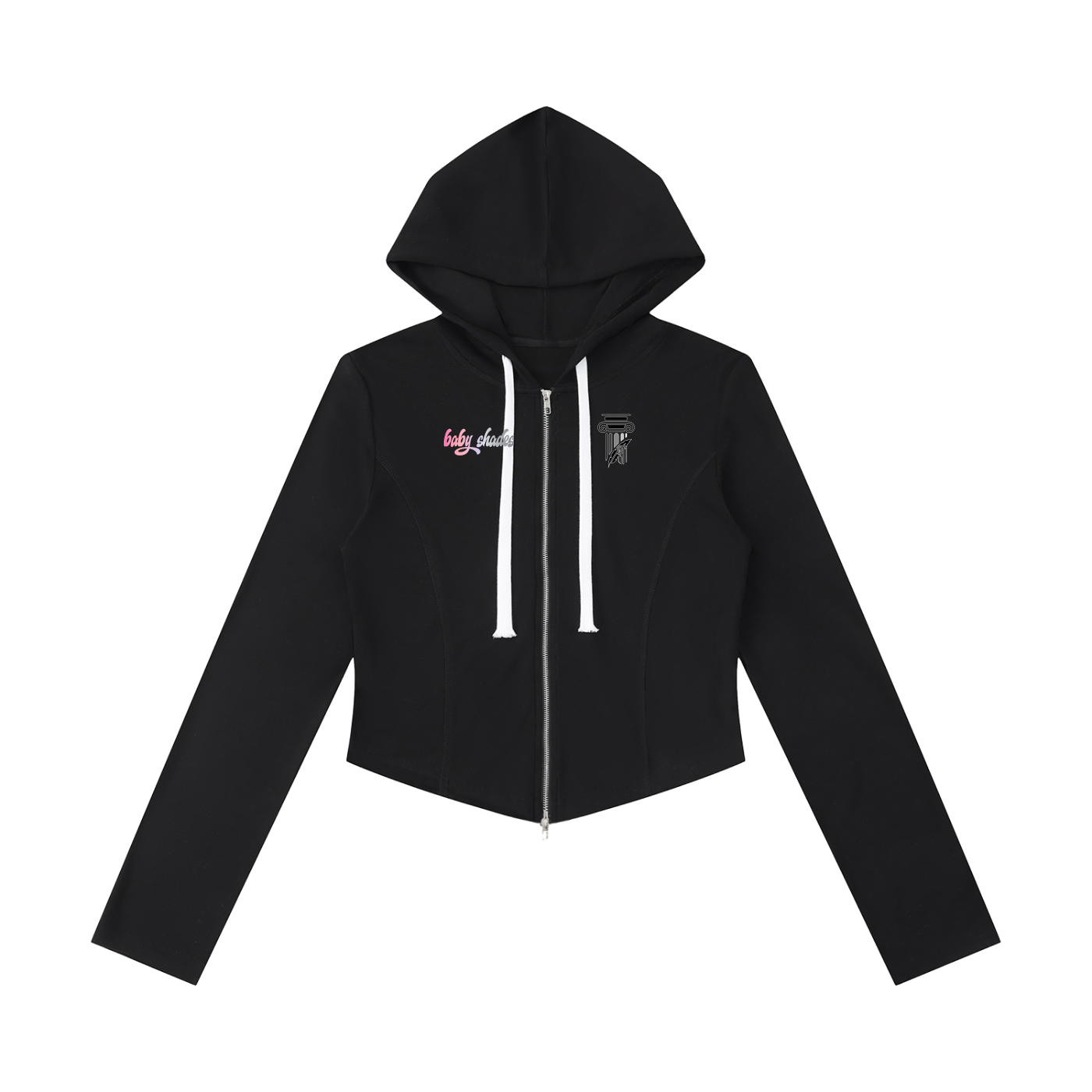 Women's Slim Cropped Full Zip Hoodie