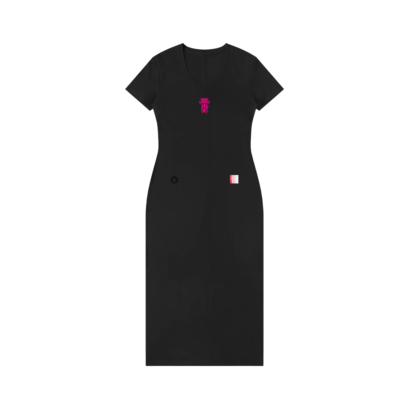 Women's V-Neck Short Sleeve Maxi Dress