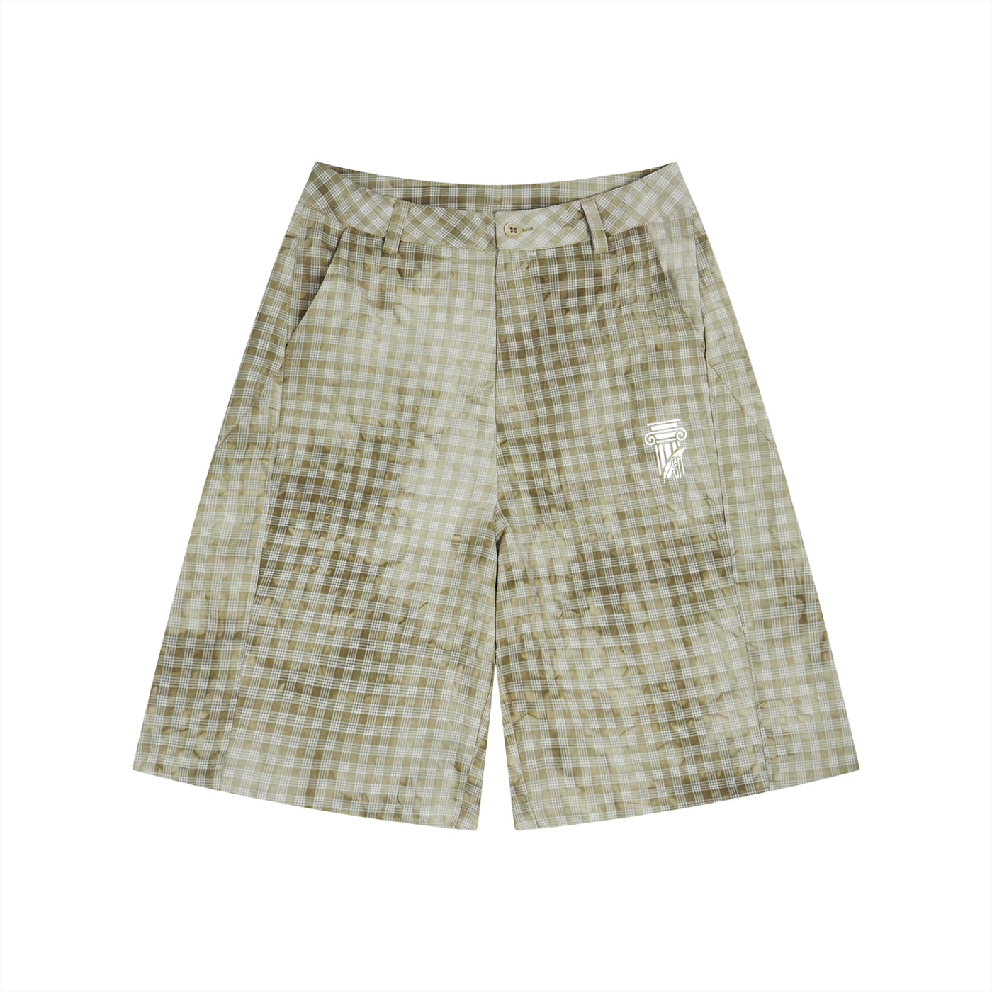 Unisex Vintage Wash Plaid Shorts
