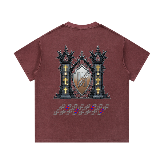 Gold Museum Gate Mineral Wash Waffle Knit T-Shirt