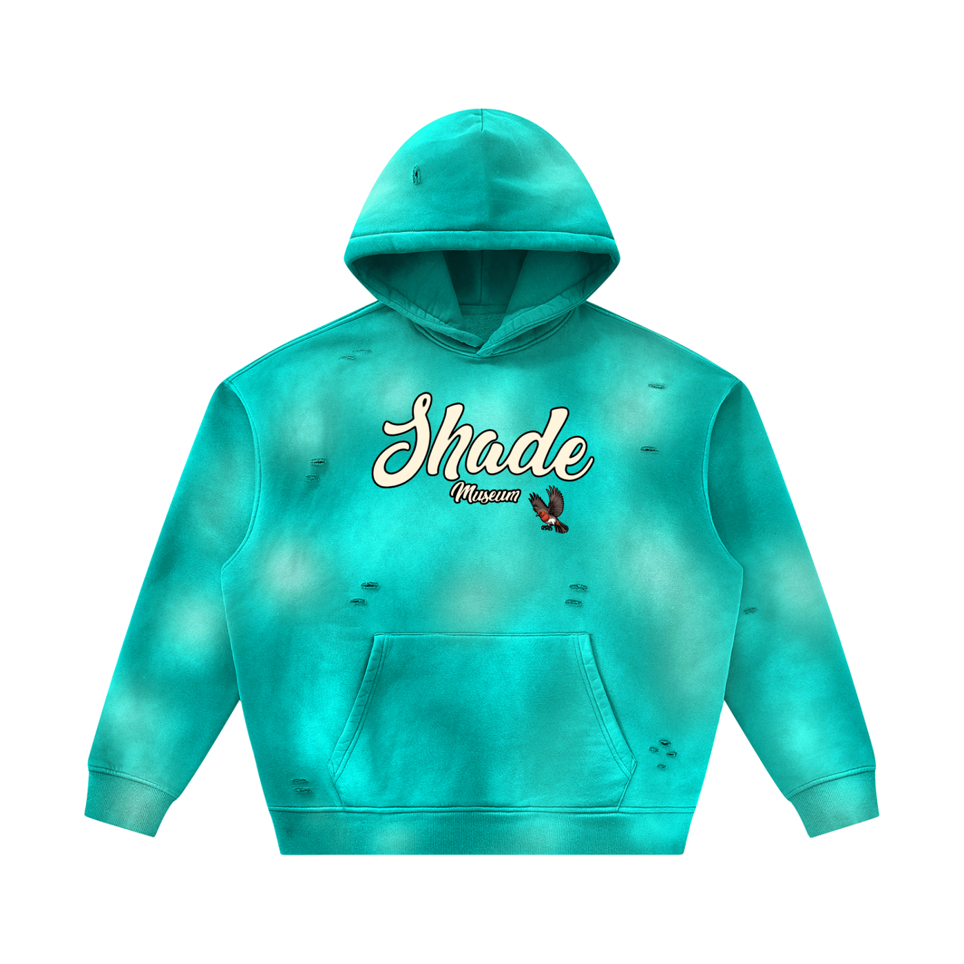 Unisex Sunfade Frayed Fleece Hoodie