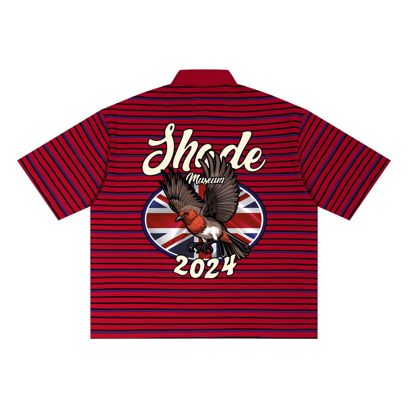 Unisex Striped Boxy Collared Polo Shirt