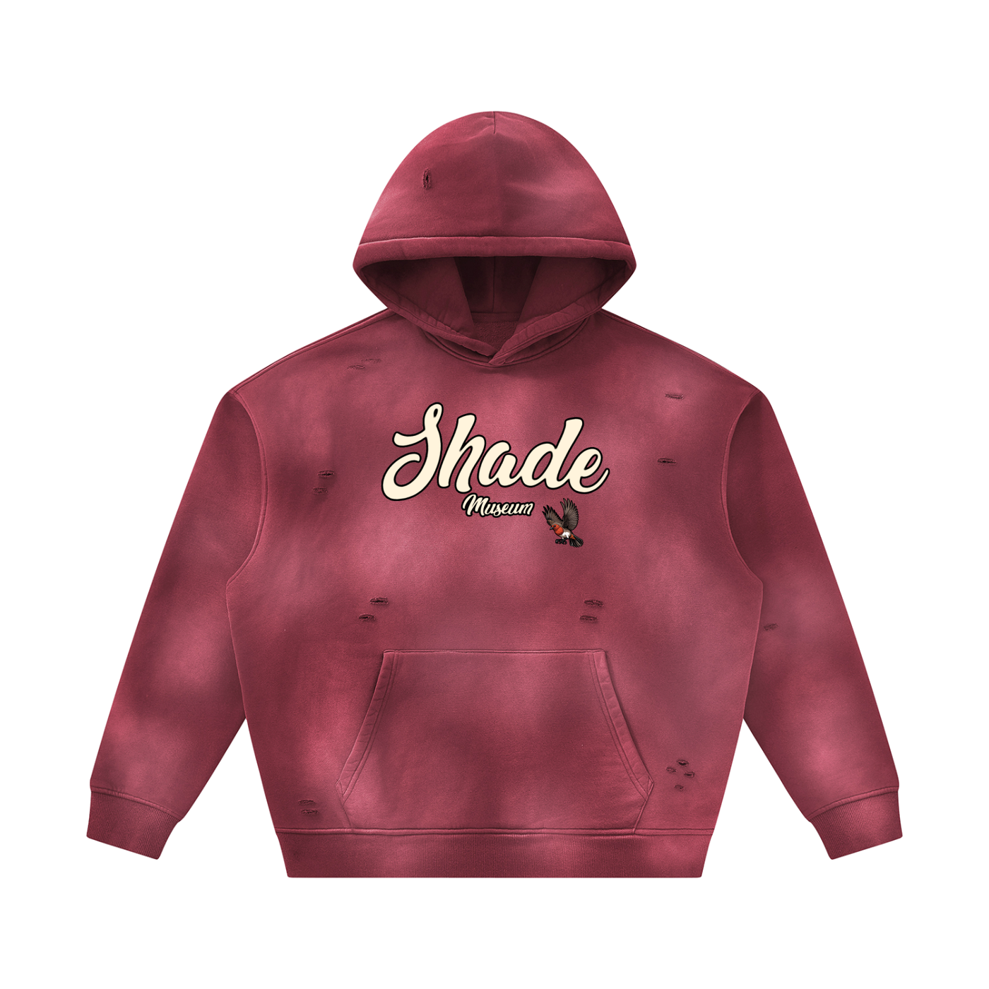 Unisex Sunfade Frayed Fleece Hoodie