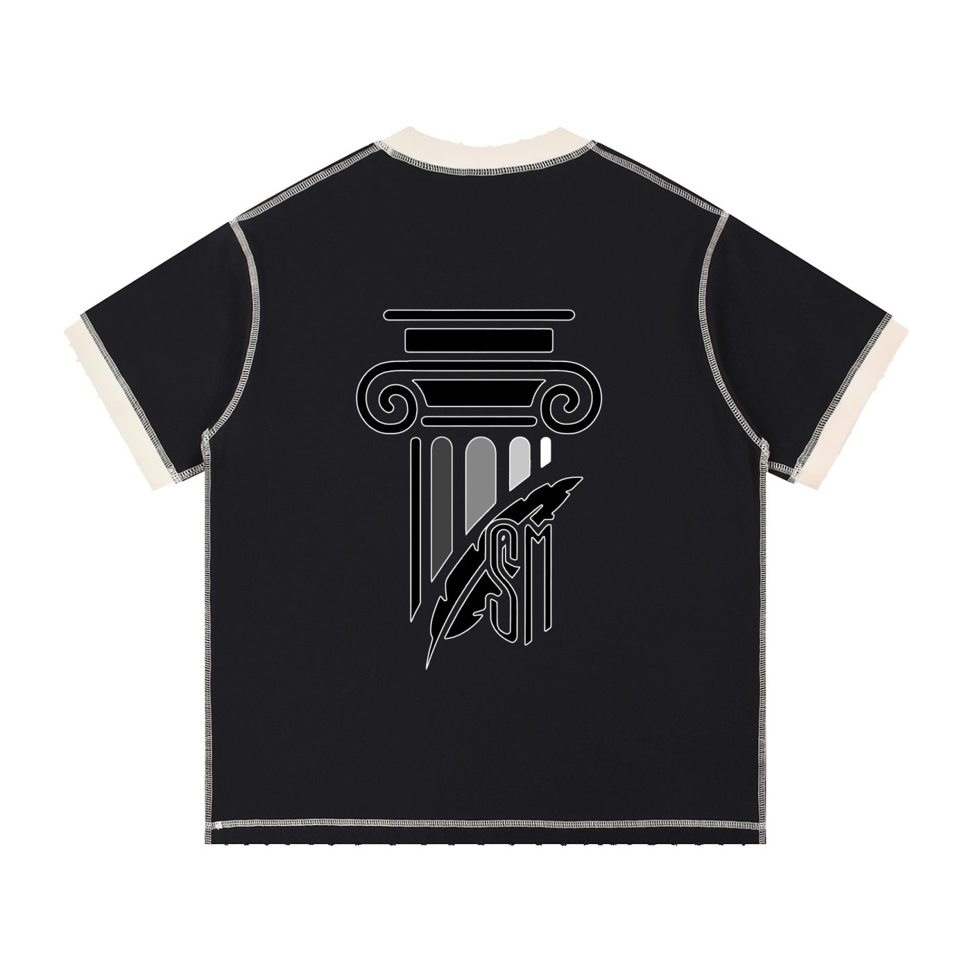 Shades Contrast-Stitched Cotton T-Shirt