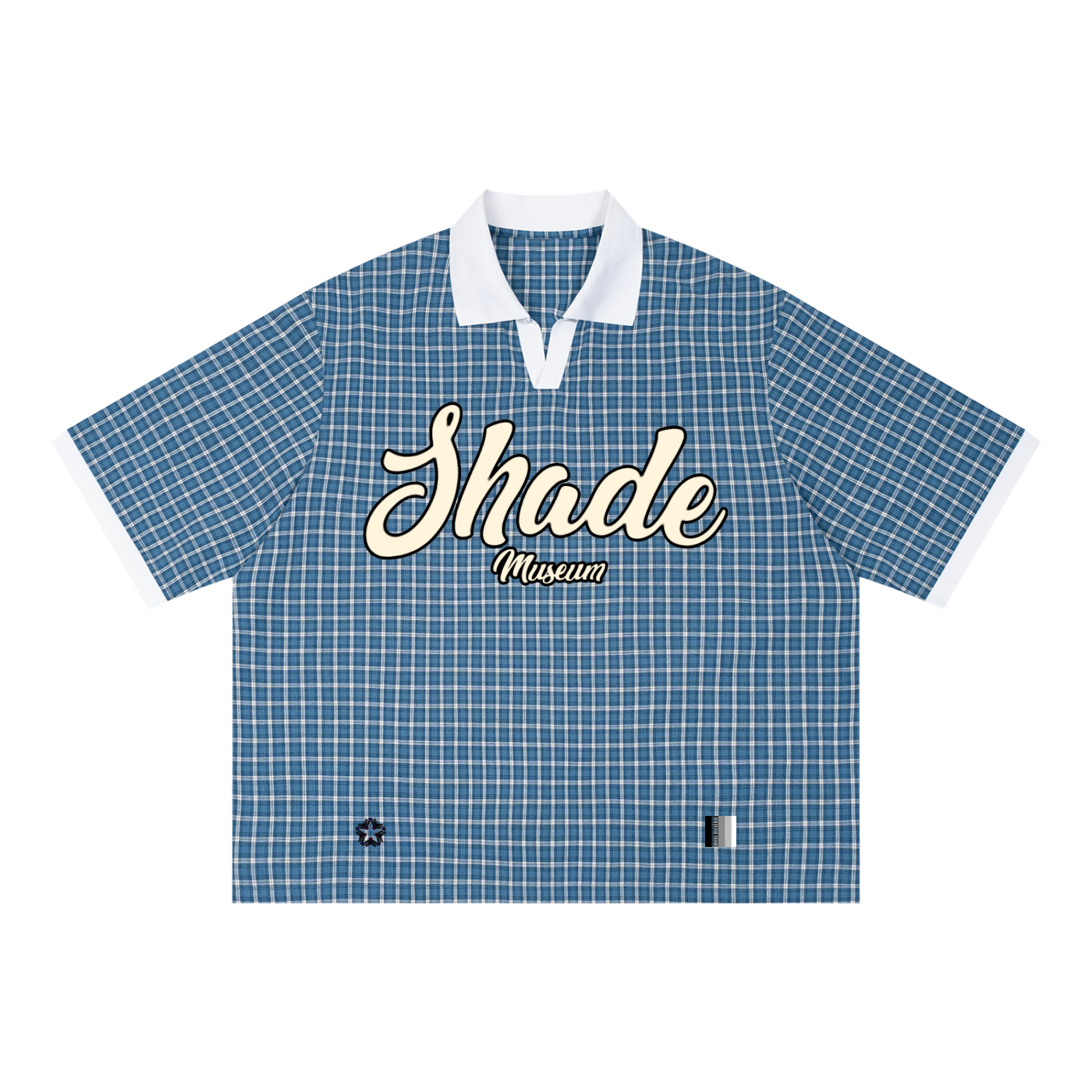 Unisex Boxy Plaid Color Block Polo Shirt
