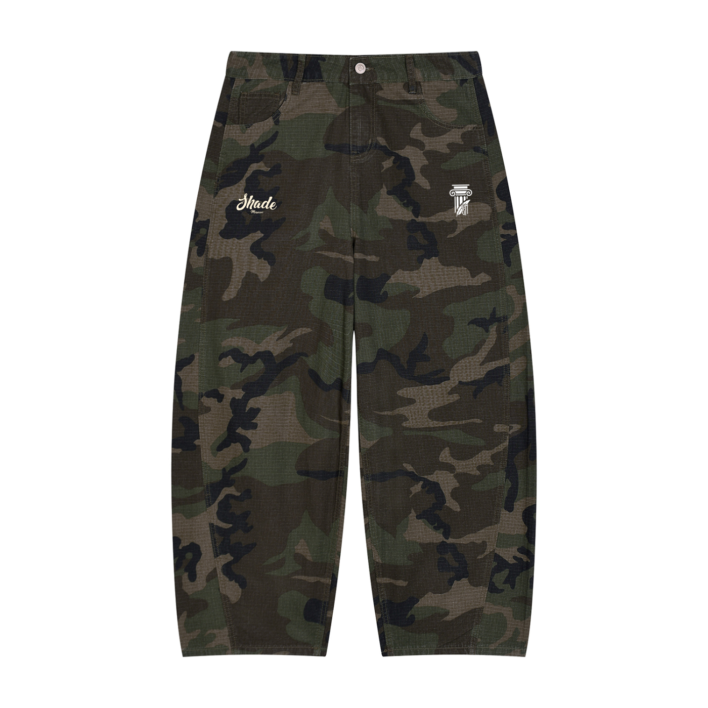 Men’s Camo Barrel Leg Cargo Pants