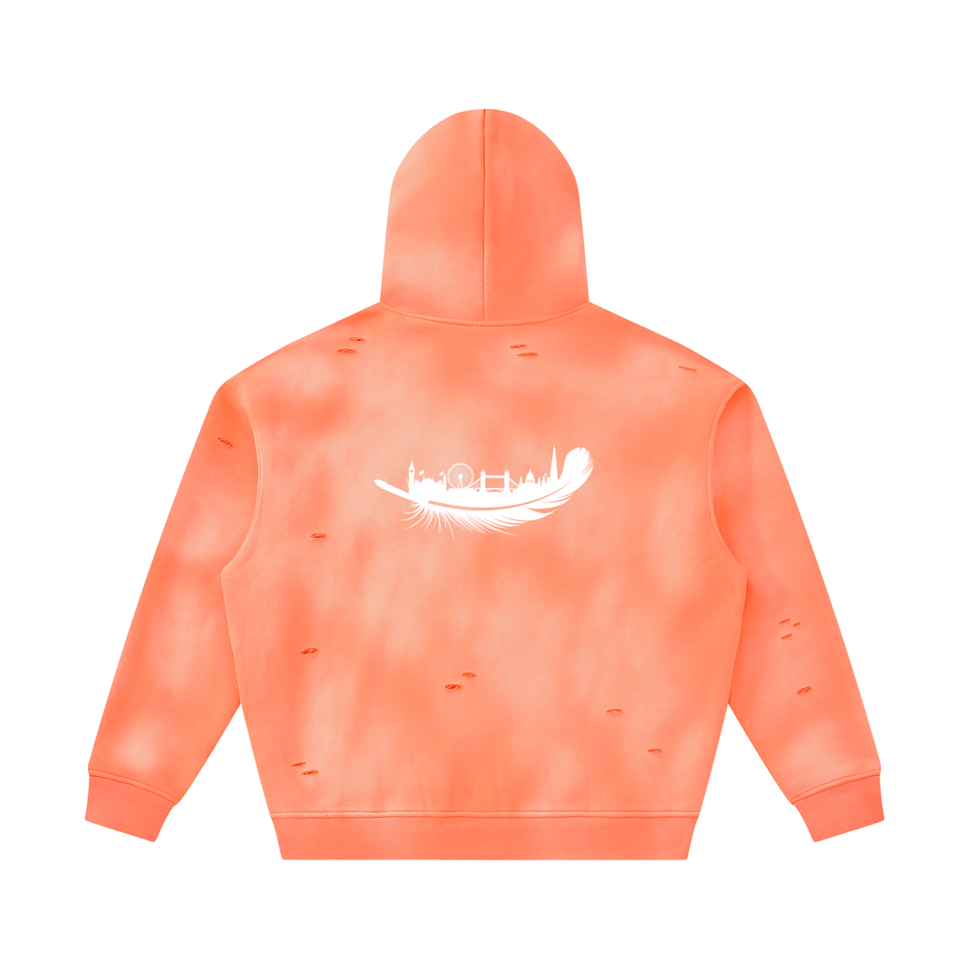 Unisex Sunfade Frayed Fleece Hoodie