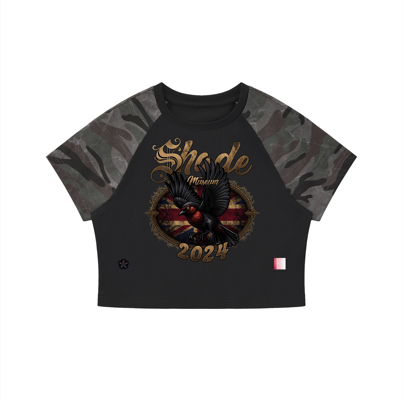 Women’s Camo Raglan Crop T-Shirt