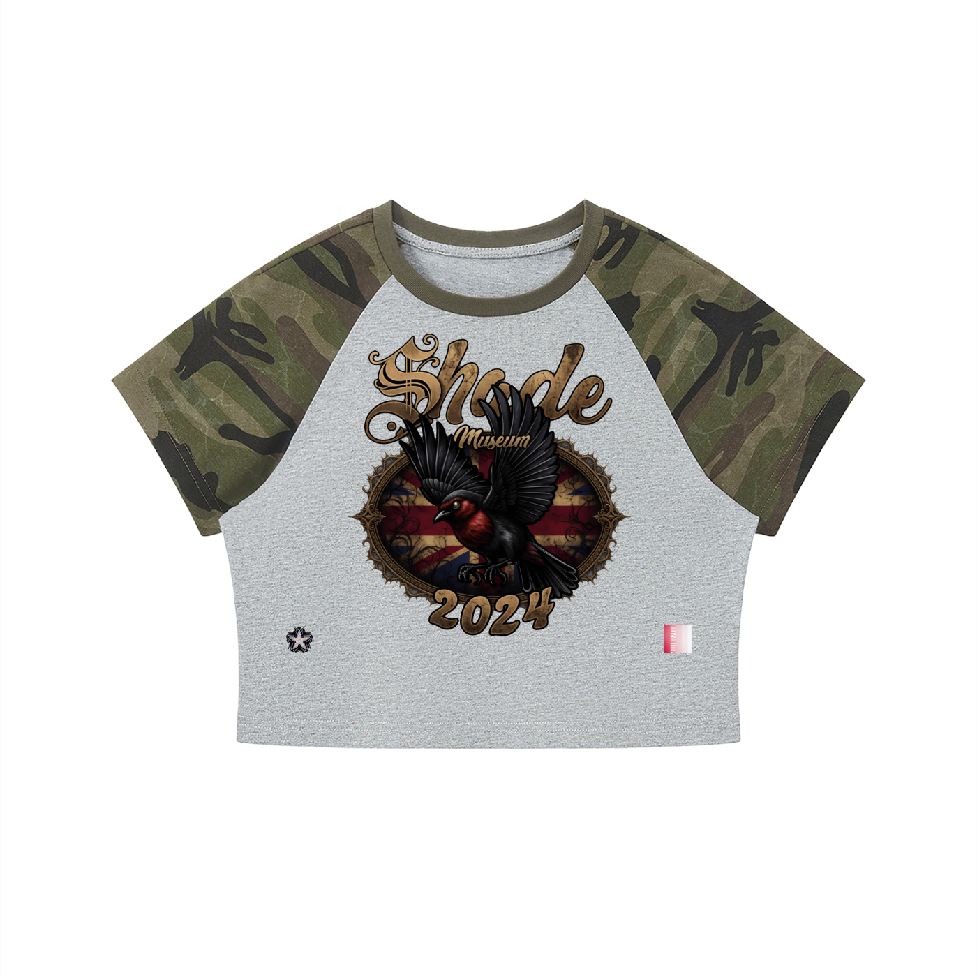 Women’s Camo Raglan Crop T-Shirt