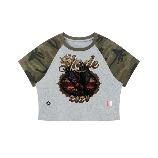 Women’s Camo Raglan Crop T-Shirt