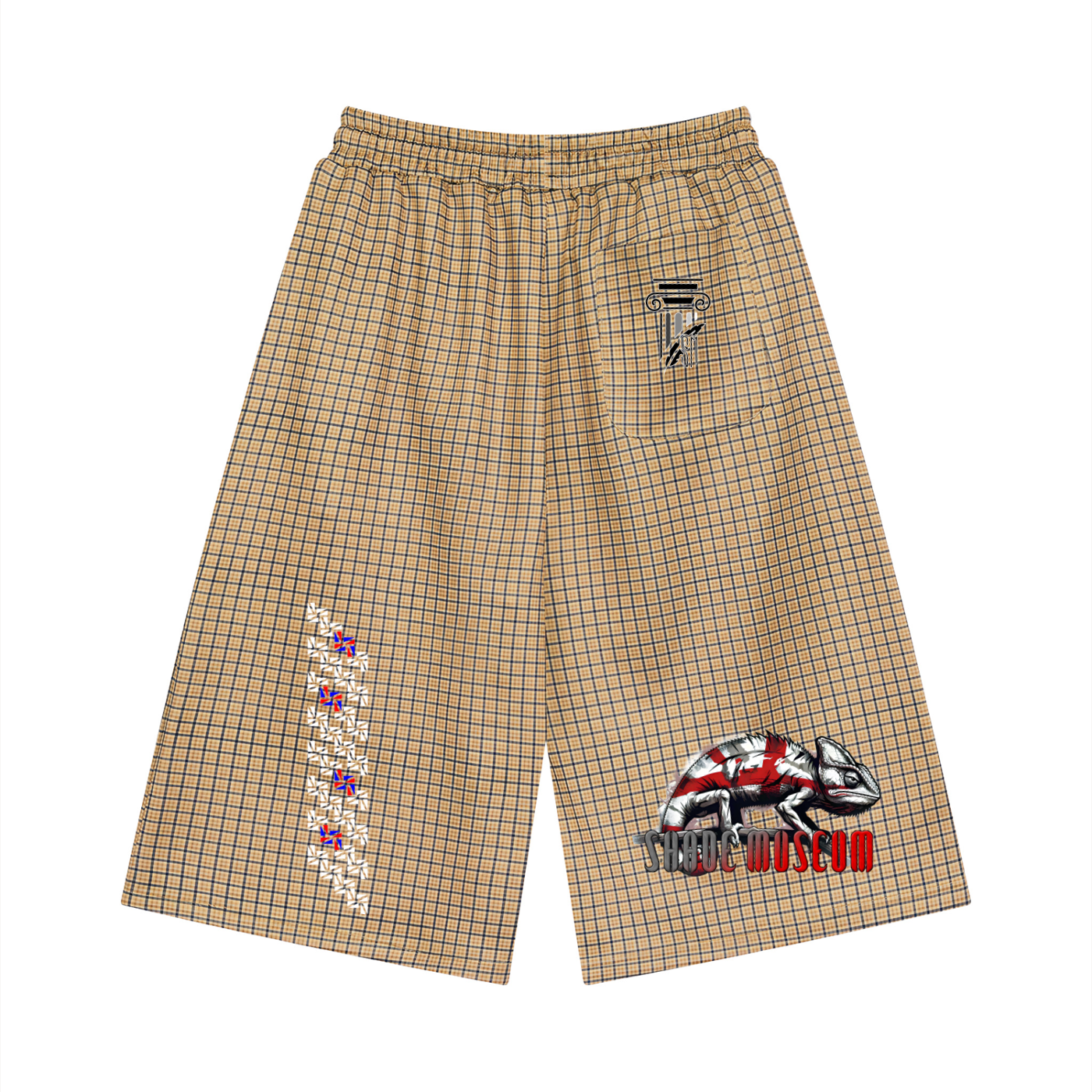 Unisex Plaid Drawstring Shorts