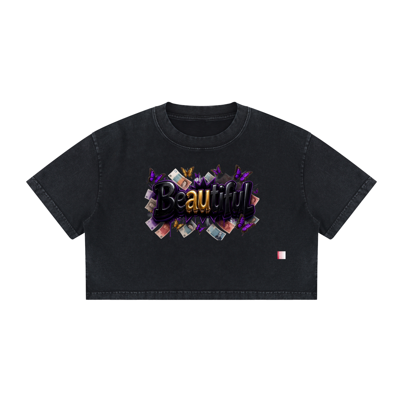 Women's Mineral Wash Cotton Crop T-Shirt