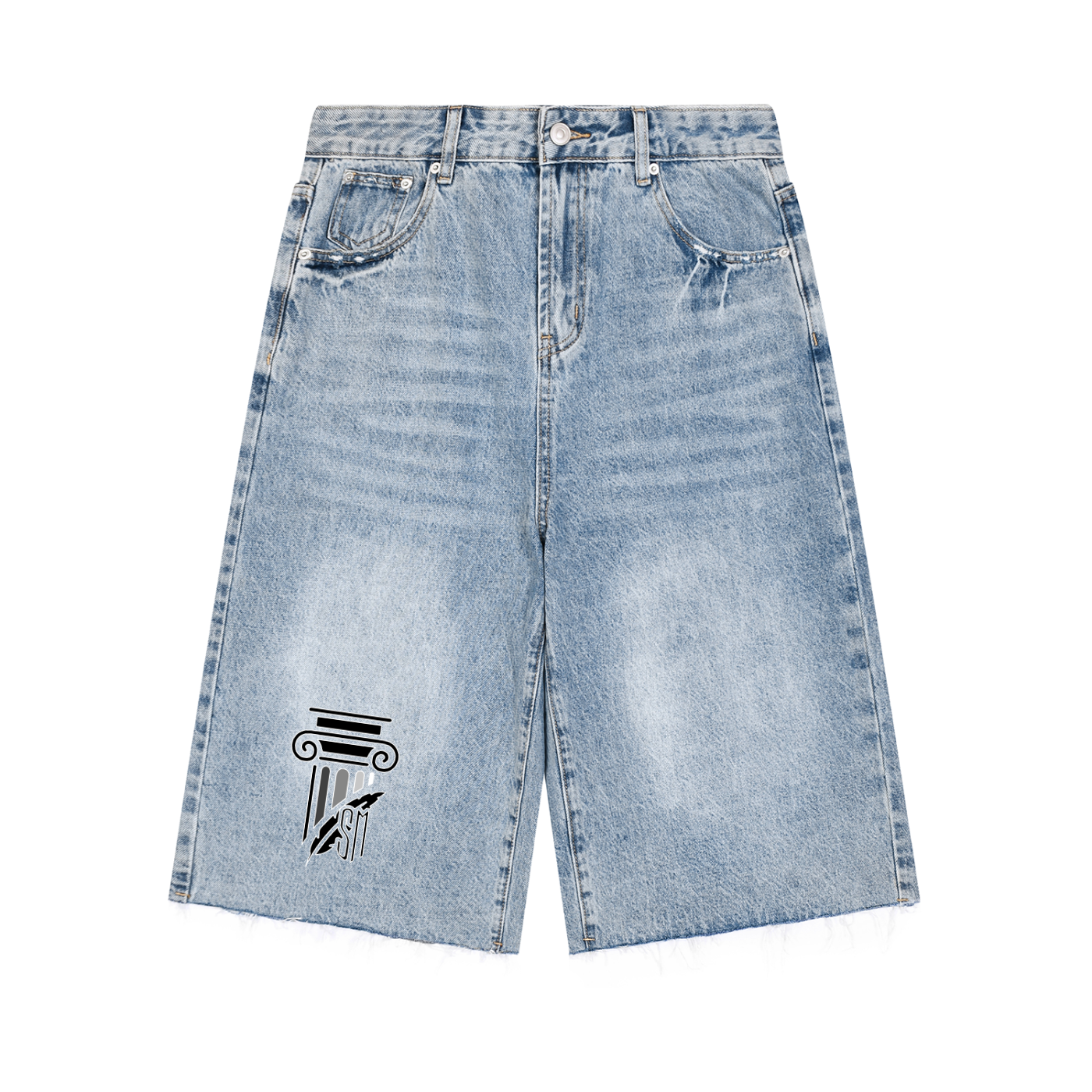 Men’s Vintage Wide Leg Denim Shorts
